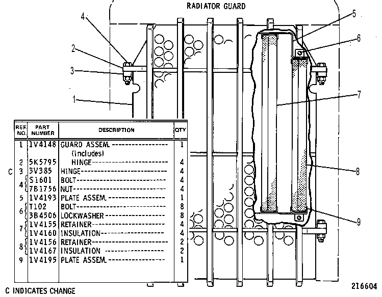GUARD GP-RADIATOR HINGED 1V4172 CAT