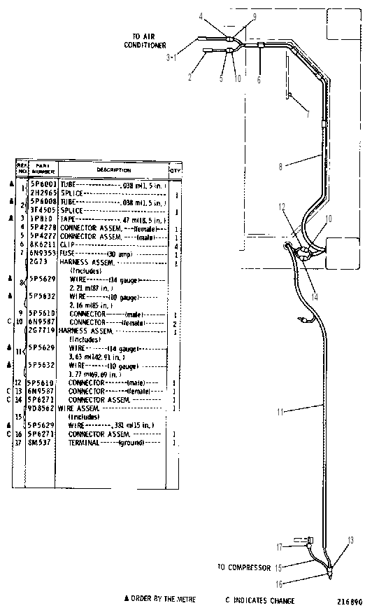 AIR CONDITIONER WIRING GROUP 2G8190 CAT