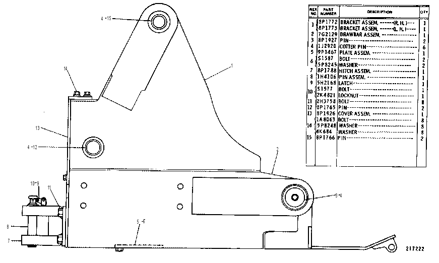 DRAWBAR & TMSN GUARD GP 3P8676 CAT