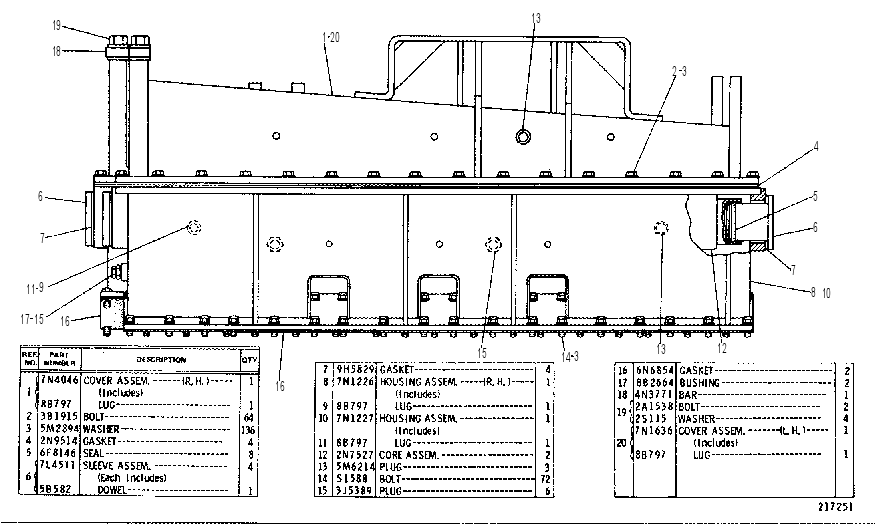 WATER AFTERCOOLER GROUP 7N3808 CAT