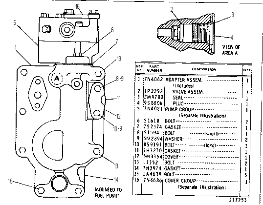 FUEL TRANSFER PUMP GROUP 7N4344 CAT
