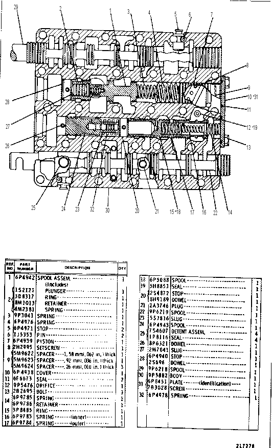 SELECTOR AND PRESSURE CONTROL VALVE GROUP 6P6424 CAT