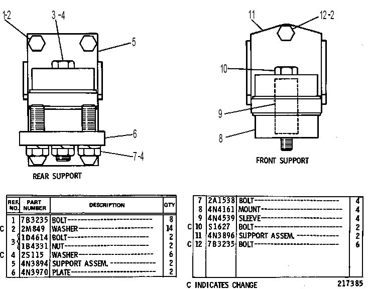 SUPPORT GP-ENGINE & TMSN 4N0654 CAT