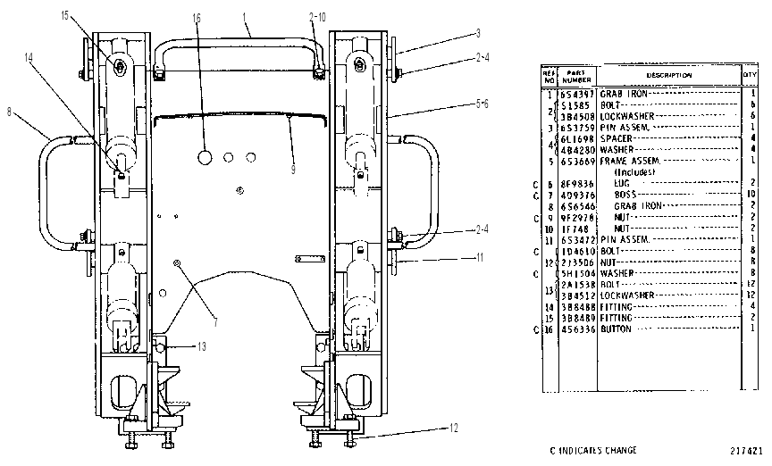 LOADER FRAME GROUP 6S3545 CAT