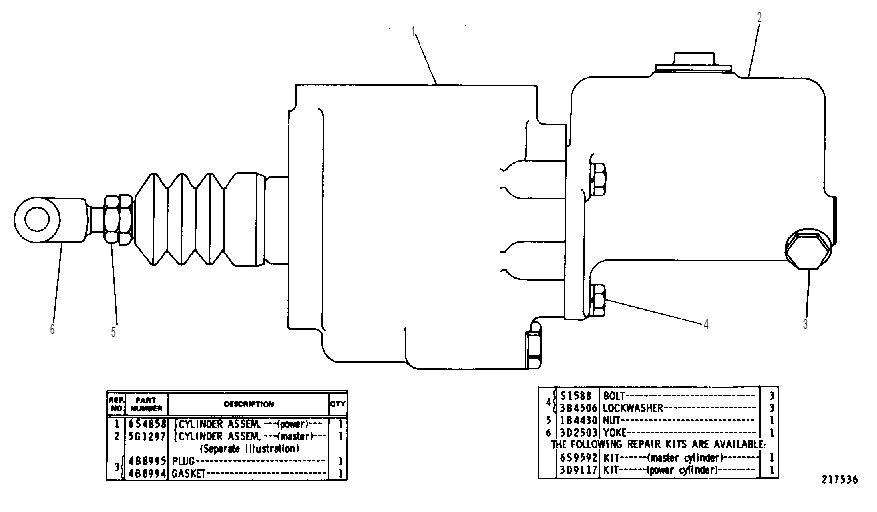 POWER MASTER CYLINDER ASSEMBLY 5G1296 CAT