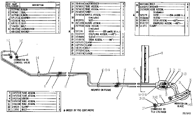 Трубопроводы цилиндра наклона 4V0447 CAT