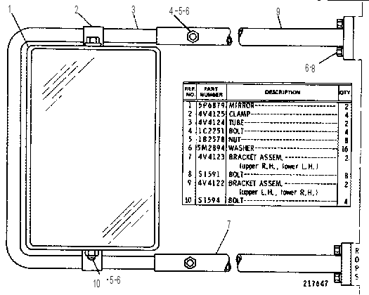 REAR VIEW MIRROR GROUP 4V4121 CAT