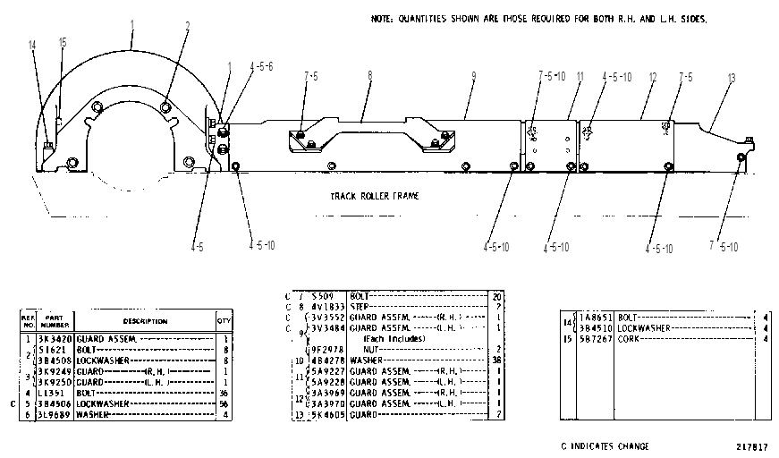 GUARD GP-TRACK ROLLER FRAME 3A3983 CAT