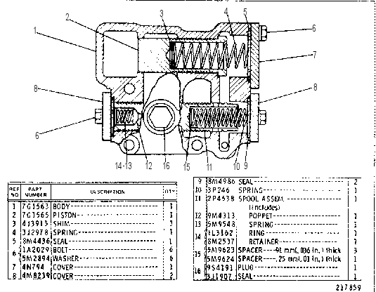 Клапан предохранительный 7G1564 CAT