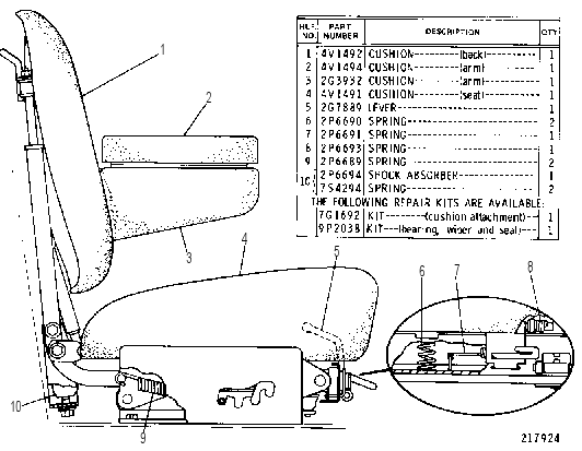 Сиденье 4V2729 CAT