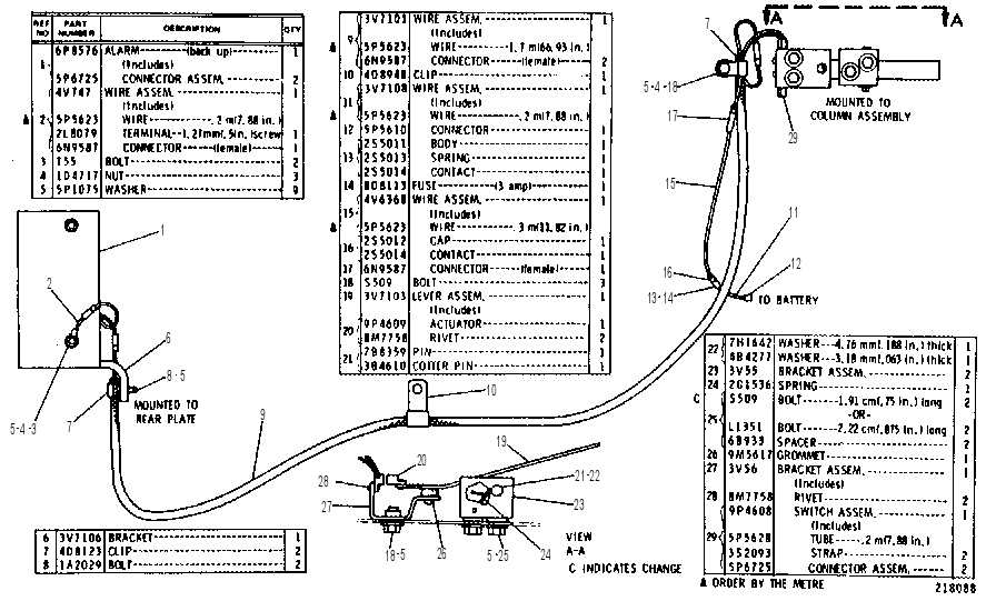 BACK-UP WARNING GROUP 3V7099 CAT