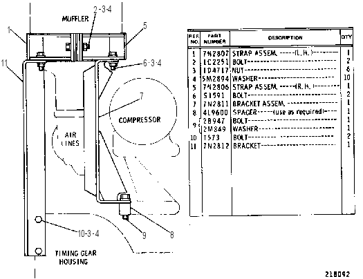 MUFFLER SUPPORT GROUP 7N2808 CAT