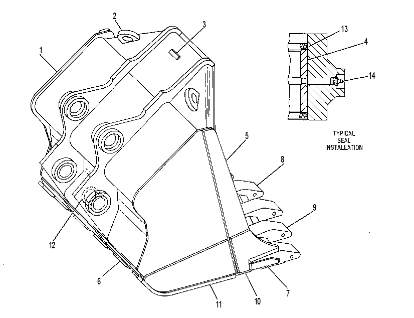 BUCKET GP-SHOVEL 2V1282 CAT