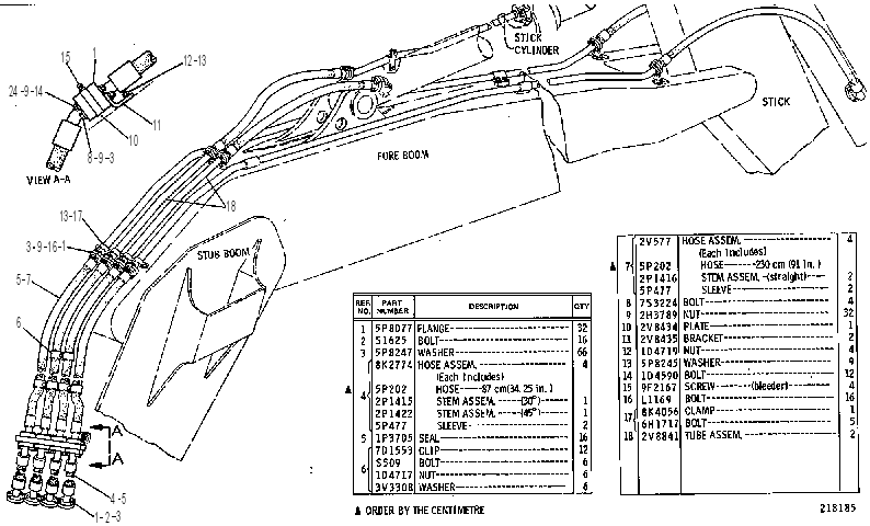 Трубопроводы стрелы 4V5810 CAT