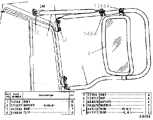 REAR VIEW MIRROR 4V3334 CAT