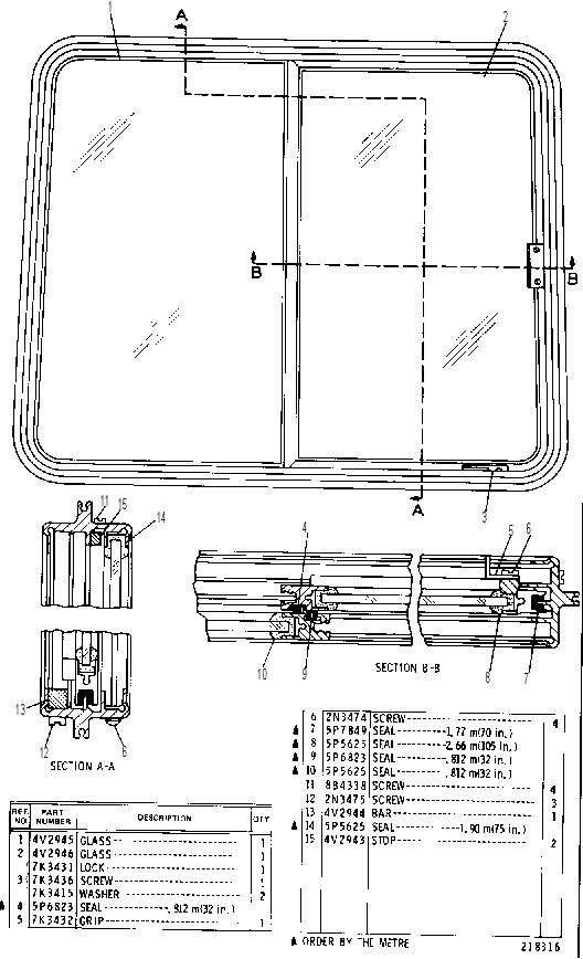 REAR WINDOW GROUP 2V6445 CAT
