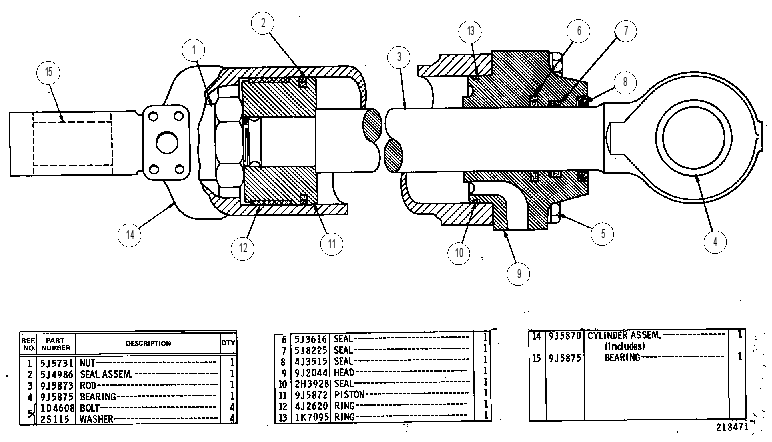 Цилиндр рулевой 9J5869 CAT