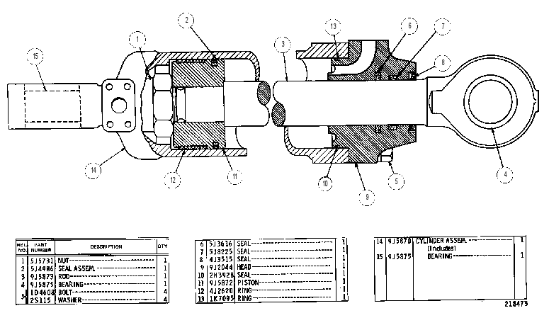 Цилиндр рулевой 9J6536 CAT