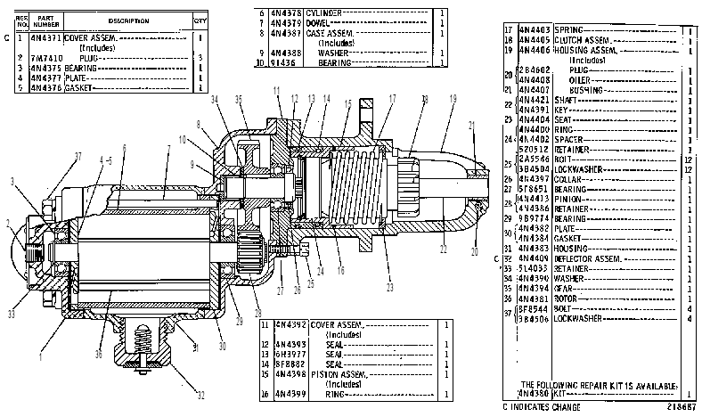 Стартер пневматический 6N4147 CAT