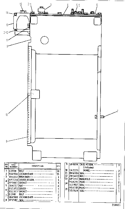 TRANSMISSION CASE AND COVERS GROUP 6P6947 CAT