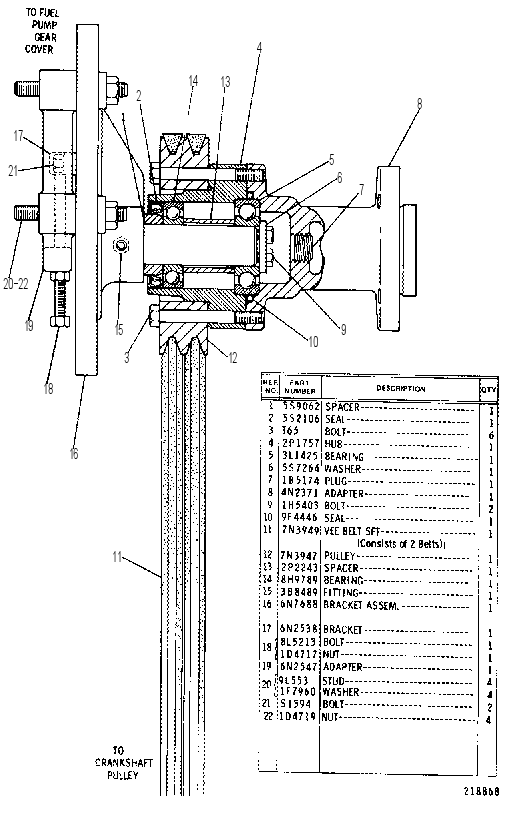 FAN DRIVE GROUP 7N3950 CAT