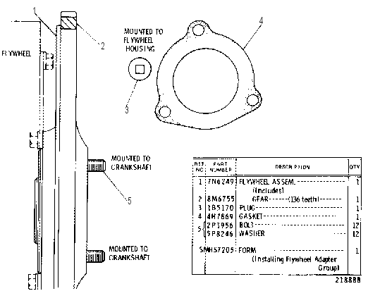 ADAPTER GP-FLYWHEEL 7N6291 CAT