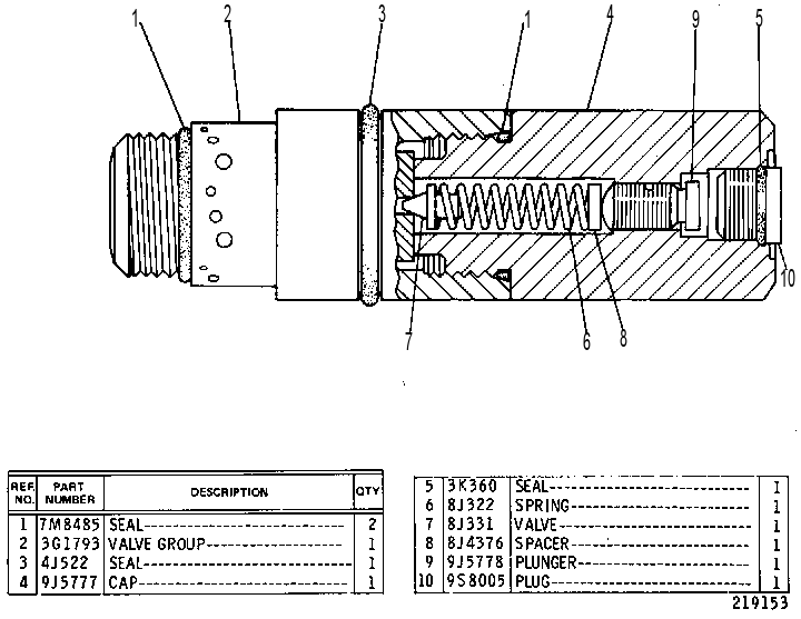 Клапан предохранительный 3G7614 CAT