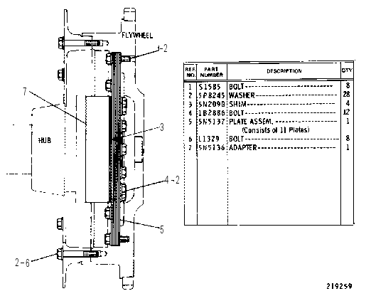 GENERATOR DRIVE COUPLING GROUP 5N2203 CAT
