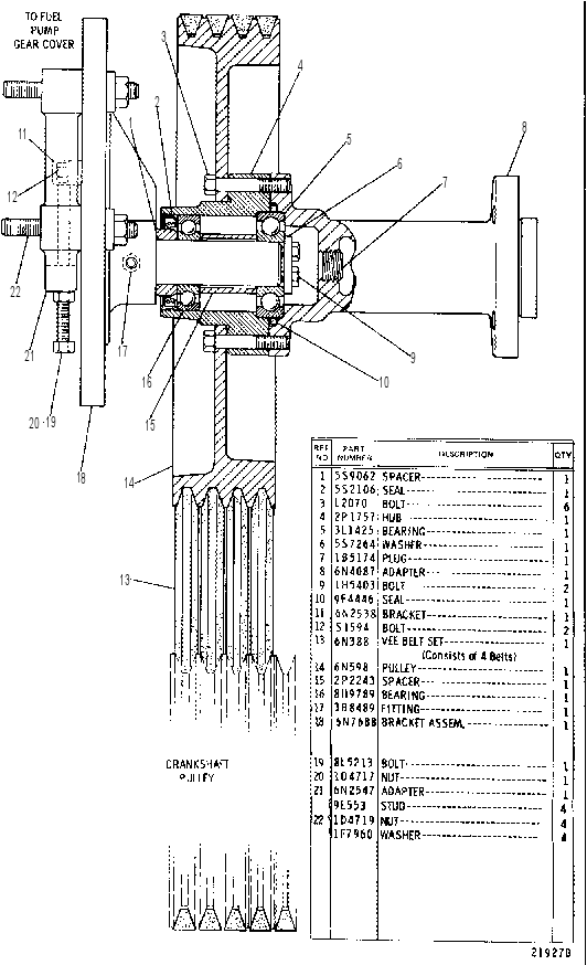 FAN DRIVE GROUP 7N2845 CAT