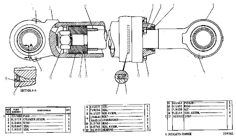 Цилиндр стрелы 8J3720 CAT
