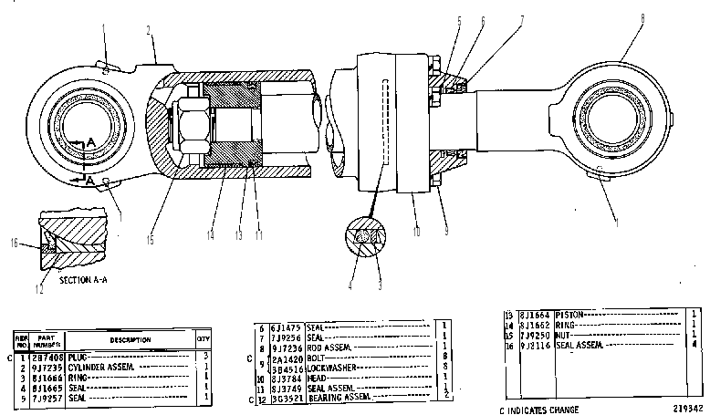 Цилиндр стрелы 9J5379 CAT
