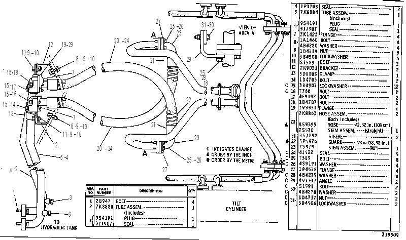 Трубопроводы цилиндра 7K8988 CAT