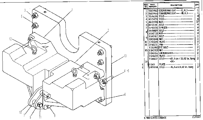 COUNTERWEIGHT GP-REAR 3P4130 CAT