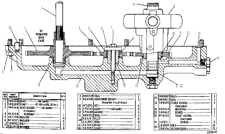 AUTOMATIC SHIFT GOVERNOR AND DRIVE GROUP 3P8187 CAT