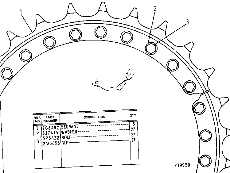 SEGMENT GP-SPROCKET 7G6507 CAT
