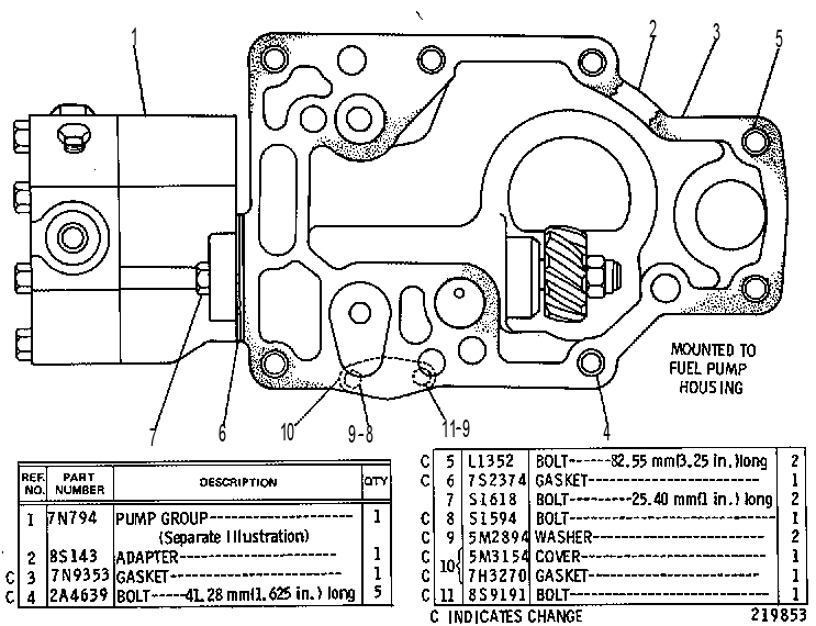 FUEL TRANSFER PUMP GROUP 6N3406 CAT