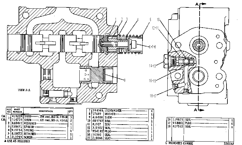 BASIC VALVE GROUP 8J8604 CAT