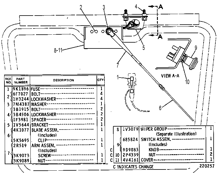 WINDSHIELD WIPER GROUP 1V4452 CAT