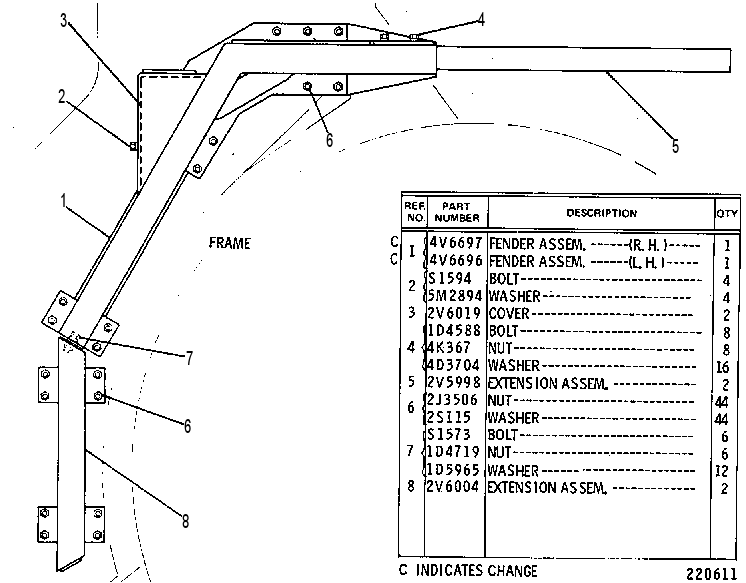 Крыло переднее 2V5265 CAT