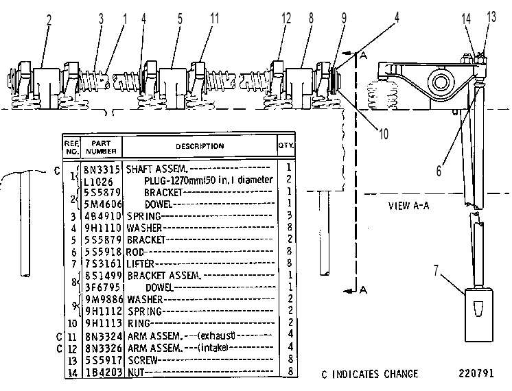 VALVE MECHANISM GROUP 8P6524 CAT
