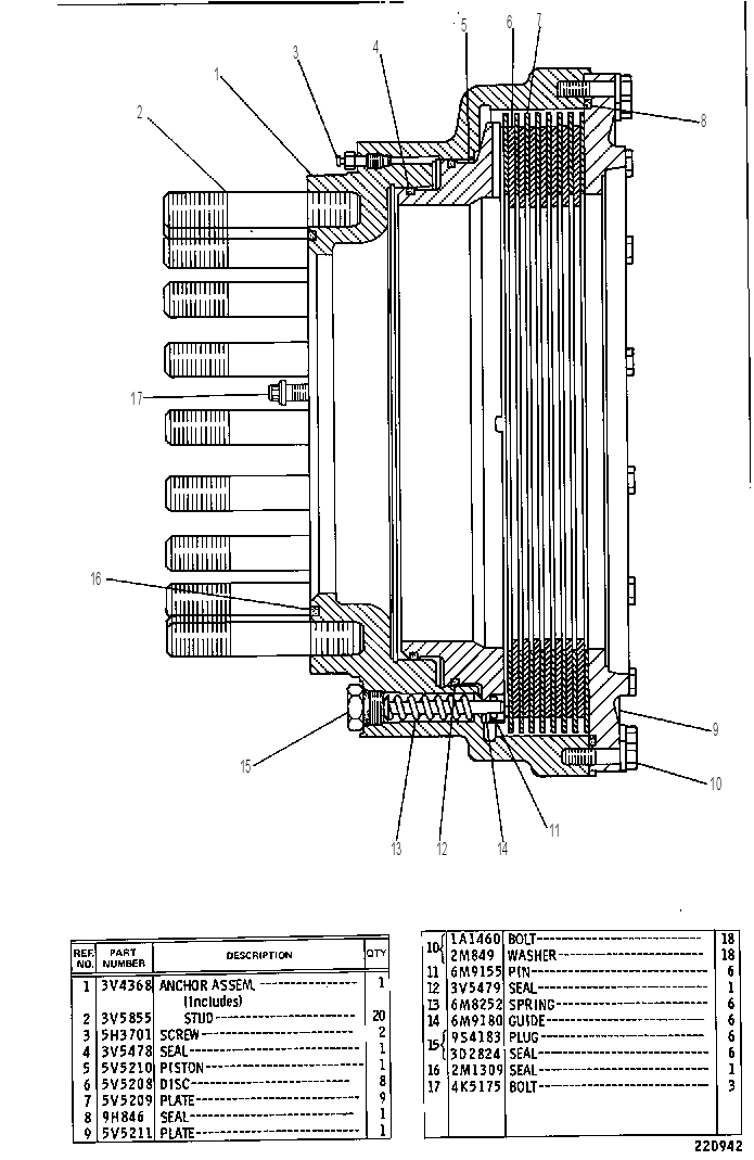 Тормоз рабочий 3V3616 CAT