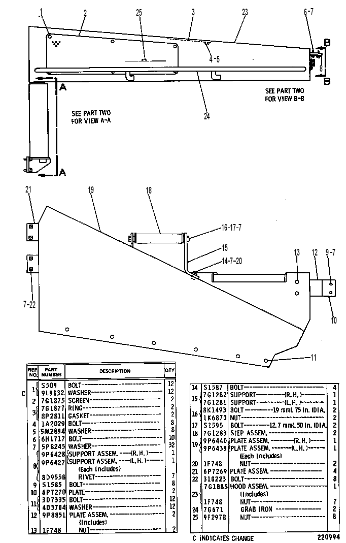HOOD AND GUARD GROUP 7G0109 CAT
