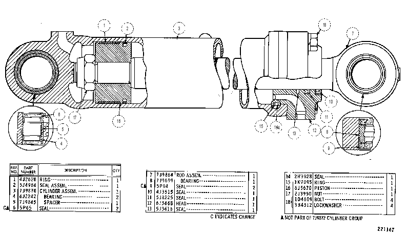 Цилиндр подъёма 7J9872 CAT