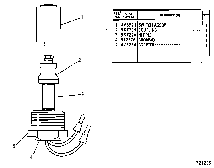 SWITCH AS-LIQUID LEVEL 4V3520 CAT