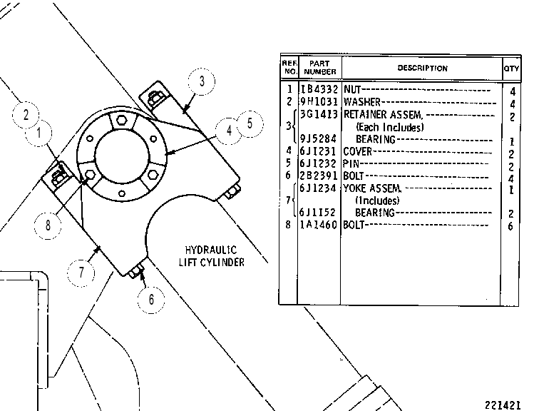 MOUNTING GP-LIFT CYLINDER 3G3189 CAT
