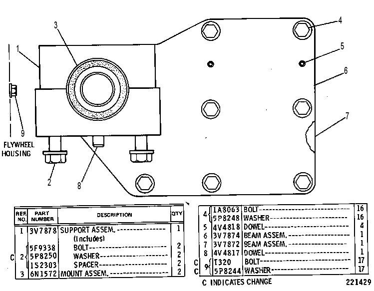 SUPPORT GP-TRANSMISSION 2V2329 CAT