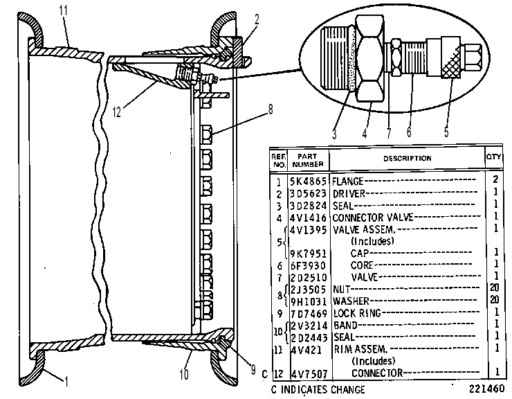Обод съёмный 4V0676 CAT