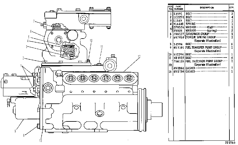 PUMP GP-GOV, FUEL INJ & TFR 4N8371 CAT