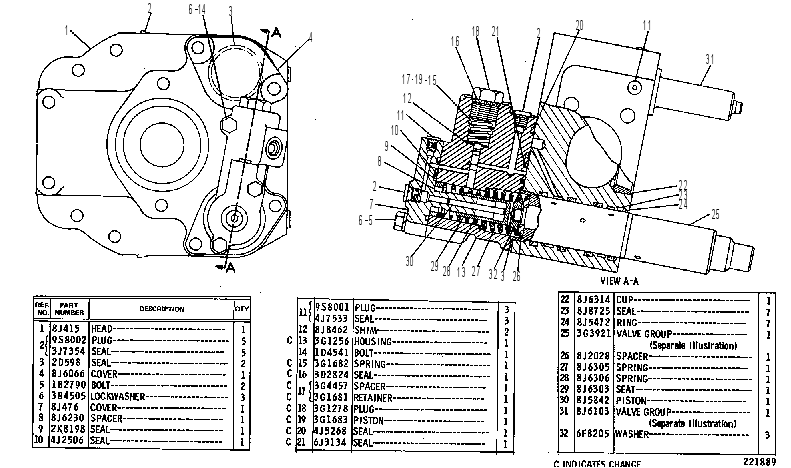 HEAD GP-PUMP CONTROL 8J6312 CAT