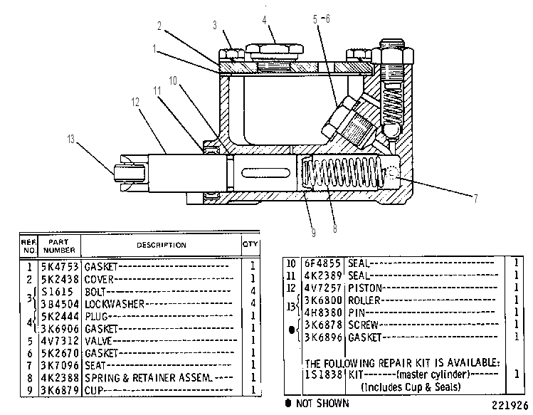 MASTER CYLINDER GROUP 4V7307 CAT